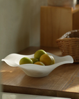 Cloudy Frosted Glass Plate White