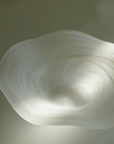 Cloudy Frosted Glass Plate White