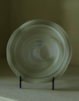 Cloudy Frosted Glass Plate Green
