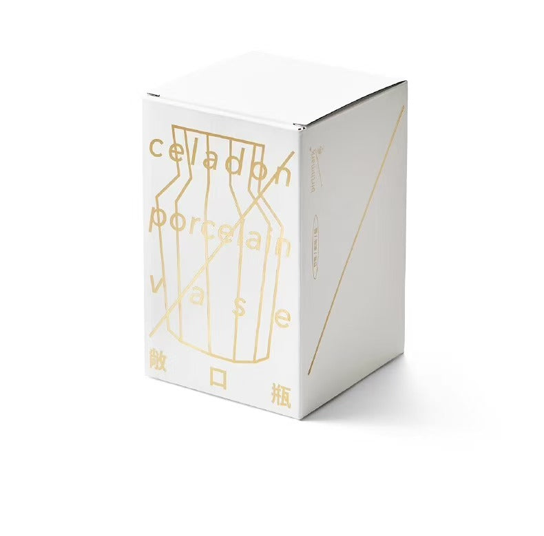 Polygonal Wide-mouthed Porcelain Vase