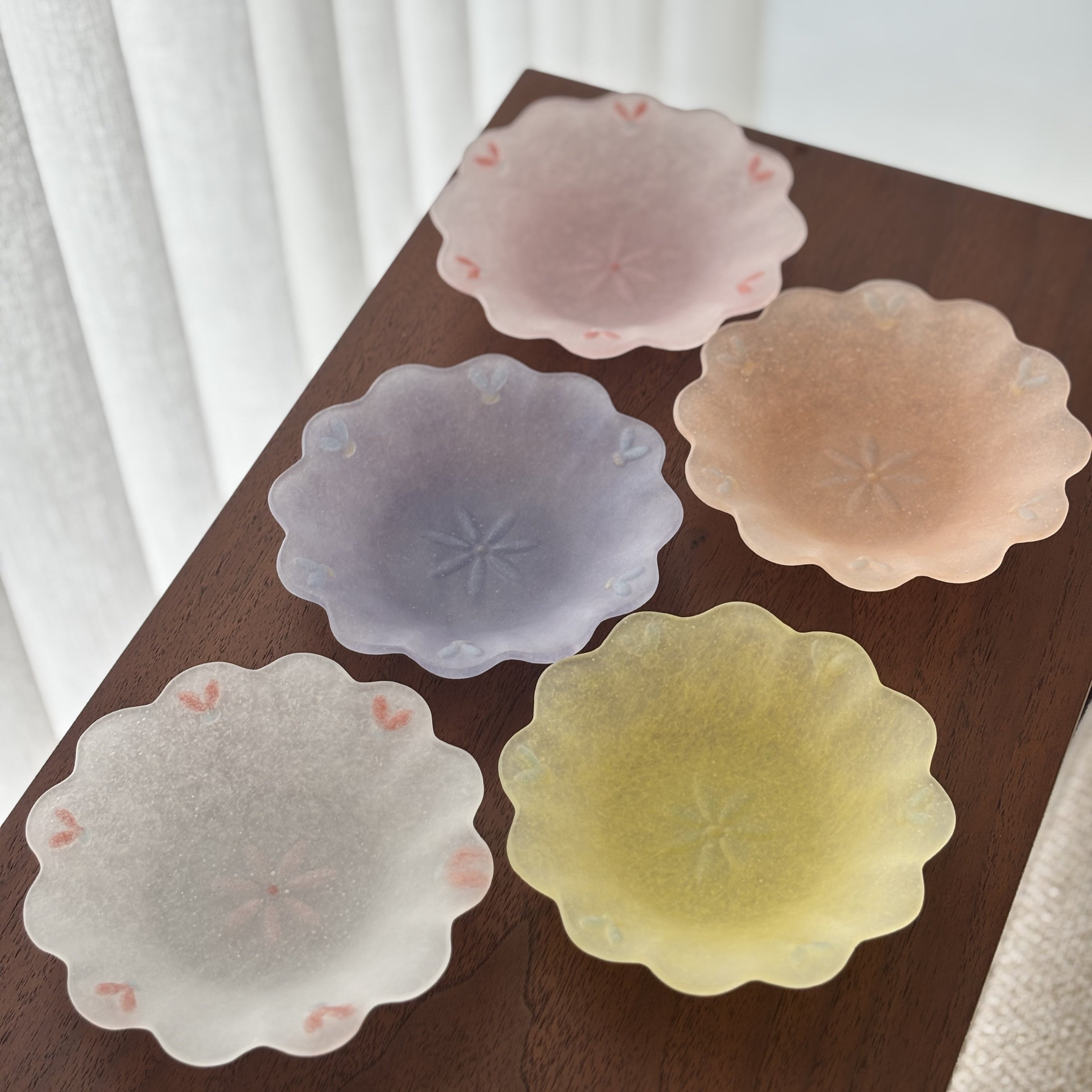 Powder-Fired Flower Glass Bowl