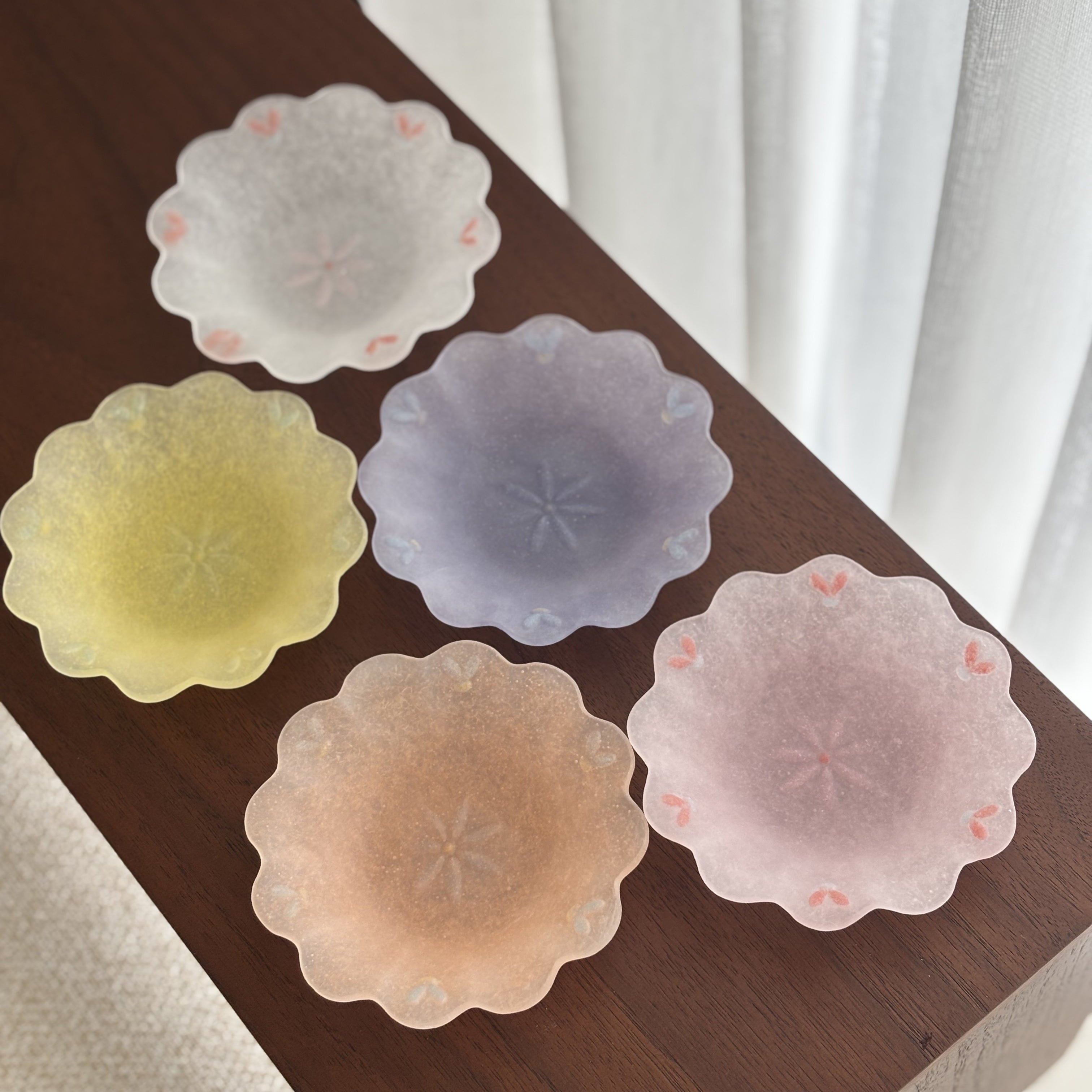 Powder-Fired Flower Glass Bowl