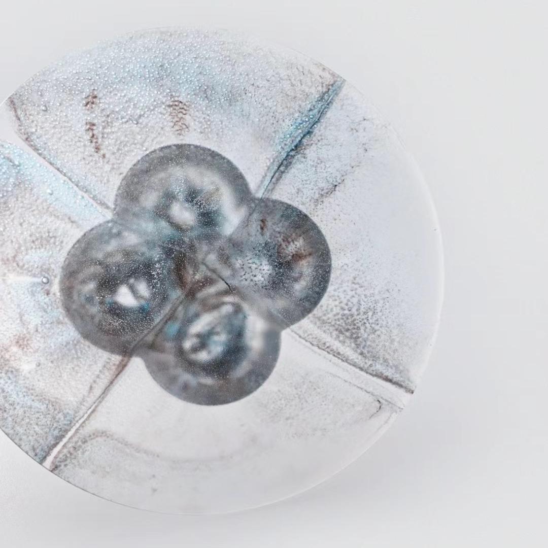 Chinese Ink Wash Glass Serving Plate