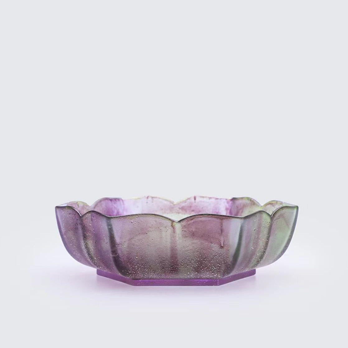 Rhombus Flower Glass Plate - Twilight Purple