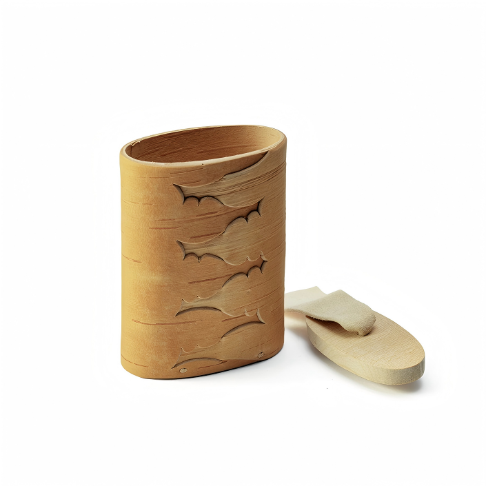 Handmade Birch Bark Storage Container (flat)