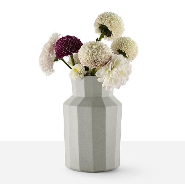 Polygonal Wide-mouthed Porcelain Vase
