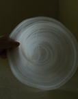 Cloudy Frosted Glass Plate White