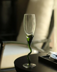 Dark Green Vintage Champagne Glass