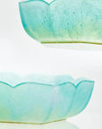 Rhombus Flower Glass Plate - Jade Green