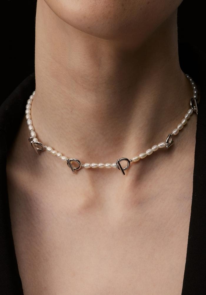 Buckled Pearl Necklace