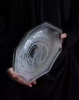 Rectangular Octagonal Cloudy Glass Plate White