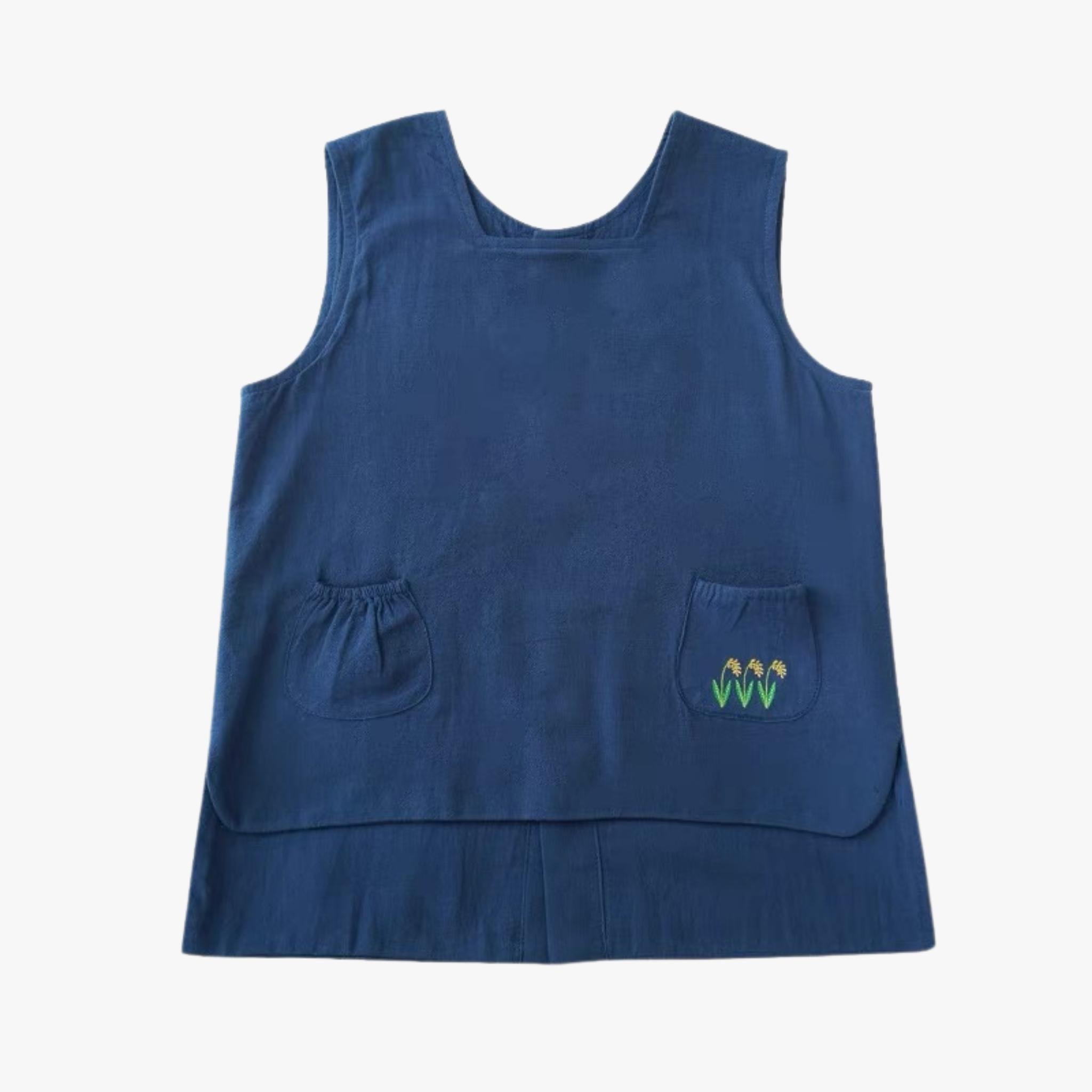 Kids Blue Square-Neck Vest